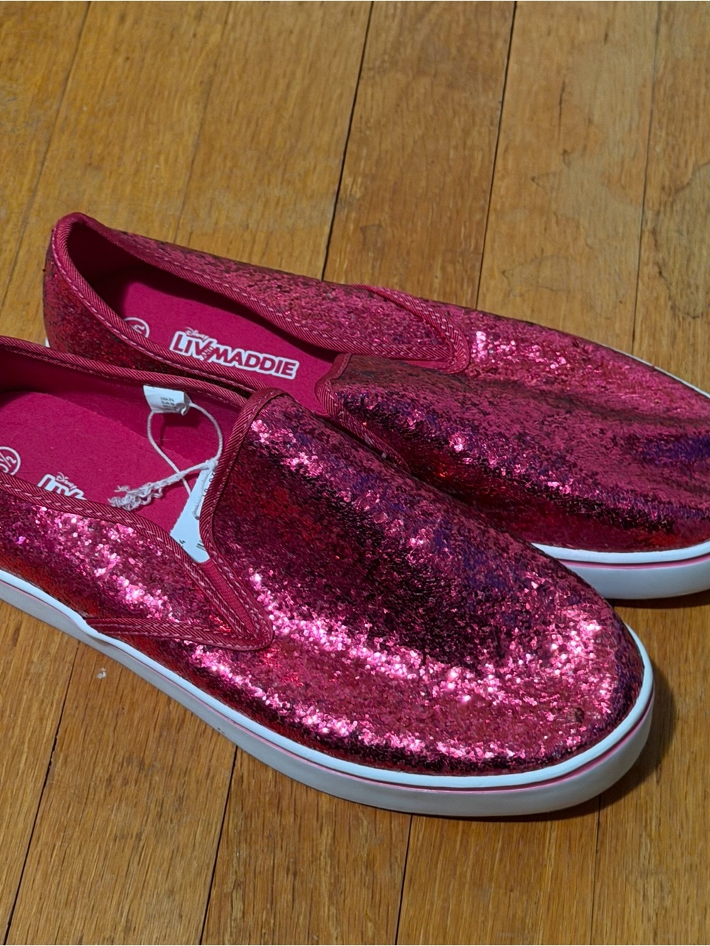 Kids' Fuchsia Sequin Slip-On Sneakers